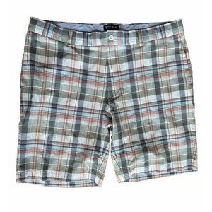 PETER MILLAR Men's 38 Featherweight Crown Sport Light Blue Plaid Golf Seersucker